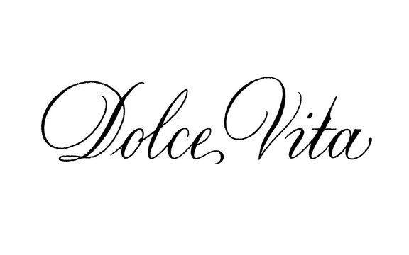 Dolce Vita vector calligraphy. Vector sign lettering