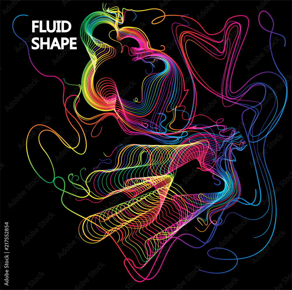 Poster moving colorful lines of abstract background
