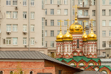 Typical Orthodox Church in the middle of Moscow, Russia