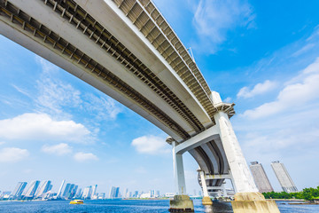 青空とレインボーブリッジ　Rainbow Bridge and blue sky in Tokyo