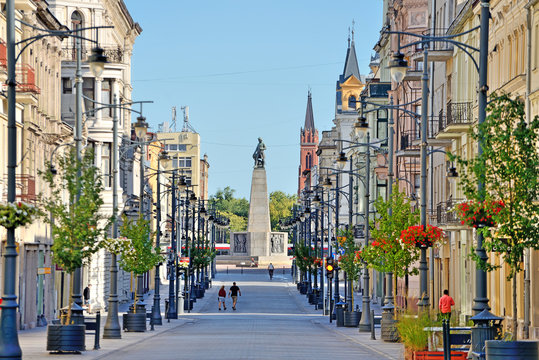 Fototapeta Łódź, Polska- ul. Piotrkowska.