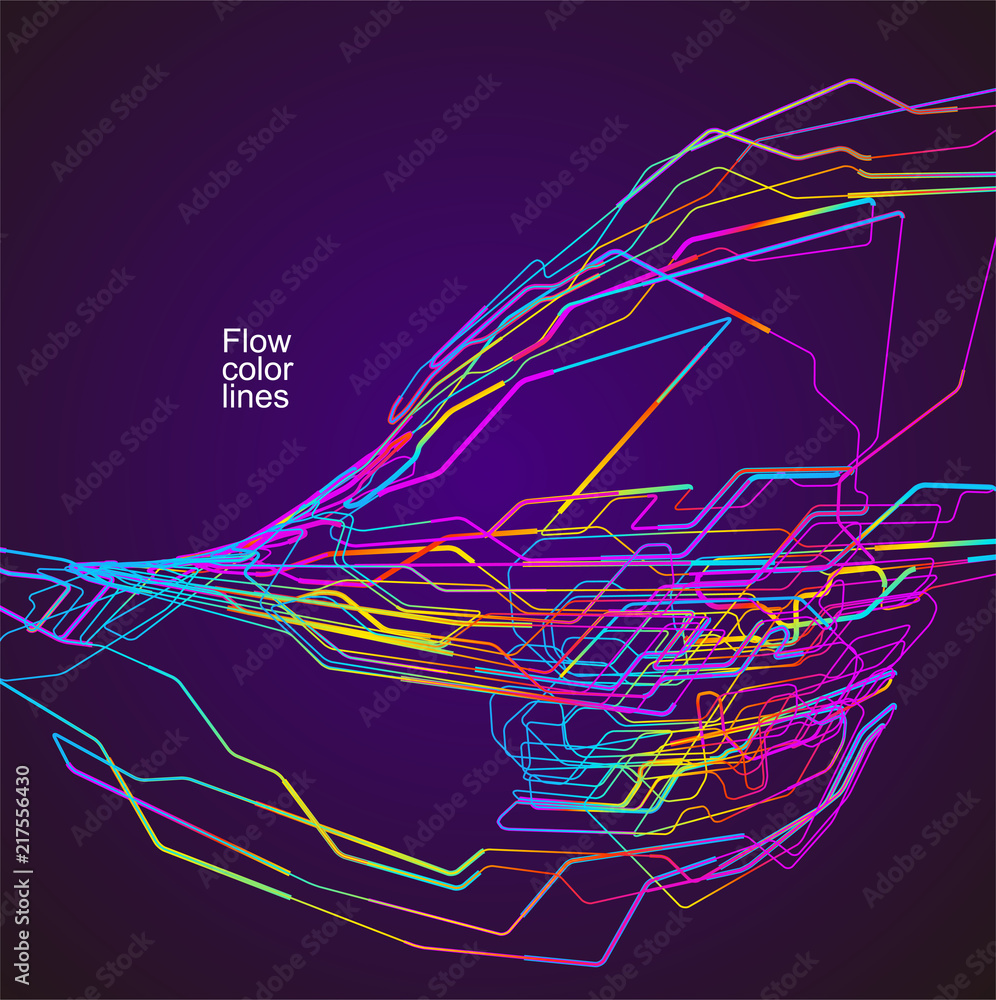 Poster moving colorful lines of abstract background