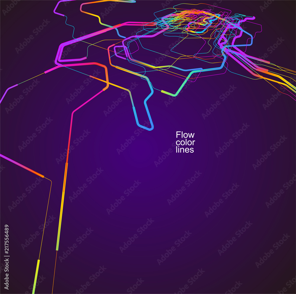 Poster moving colorful lines of abstract background