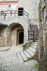 Fototapeta premium CZORSZTYN, POLAND - MAY 16, 2016: The ruins of Czorsztyn Castle