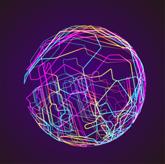 Moving colorful lines of abstract background