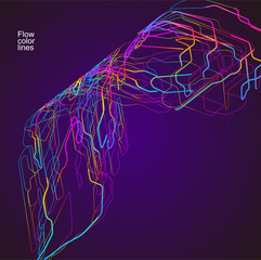 Moving colorful lines of abstract background