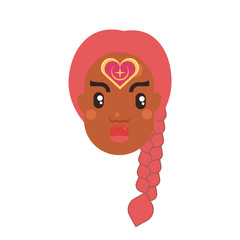 black skin woman head