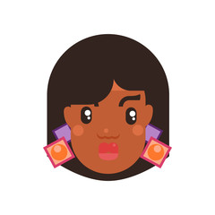 black skin woman head