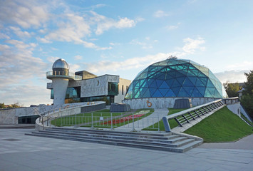 Cultural and Educational Center, observatory and planetarium, named after Valentina Tereshkova, a woman cosmonaut. Yaroslavl, Russia - obrazy, fototapety, plakaty
