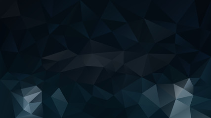 vector abstract irregular polygonal background - triangle low poly pattern - dark deep blue, indigo, petroleum and ink black color