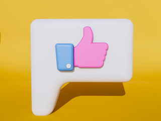 Obraz premium thumb up , like icon 3d render.