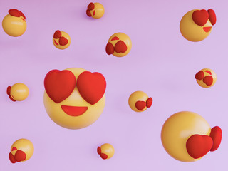 smile yellow ball emoji . 3d render background