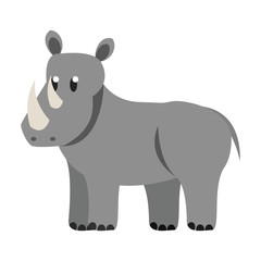 Rhino wild animal vector illustration graphic design