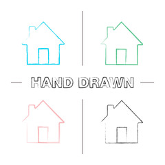Homepage hand drawn icons set