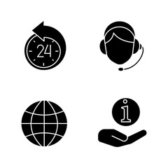 Information center glyph icons set