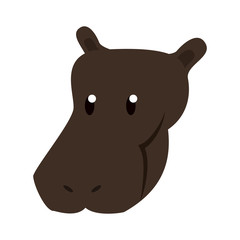 Hippo wild animal head vector illustration graphic design