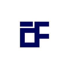 d f Initial Letter lowercase Linked logo icon vector