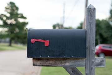 Mailbox with flag down