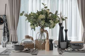 white modern table set