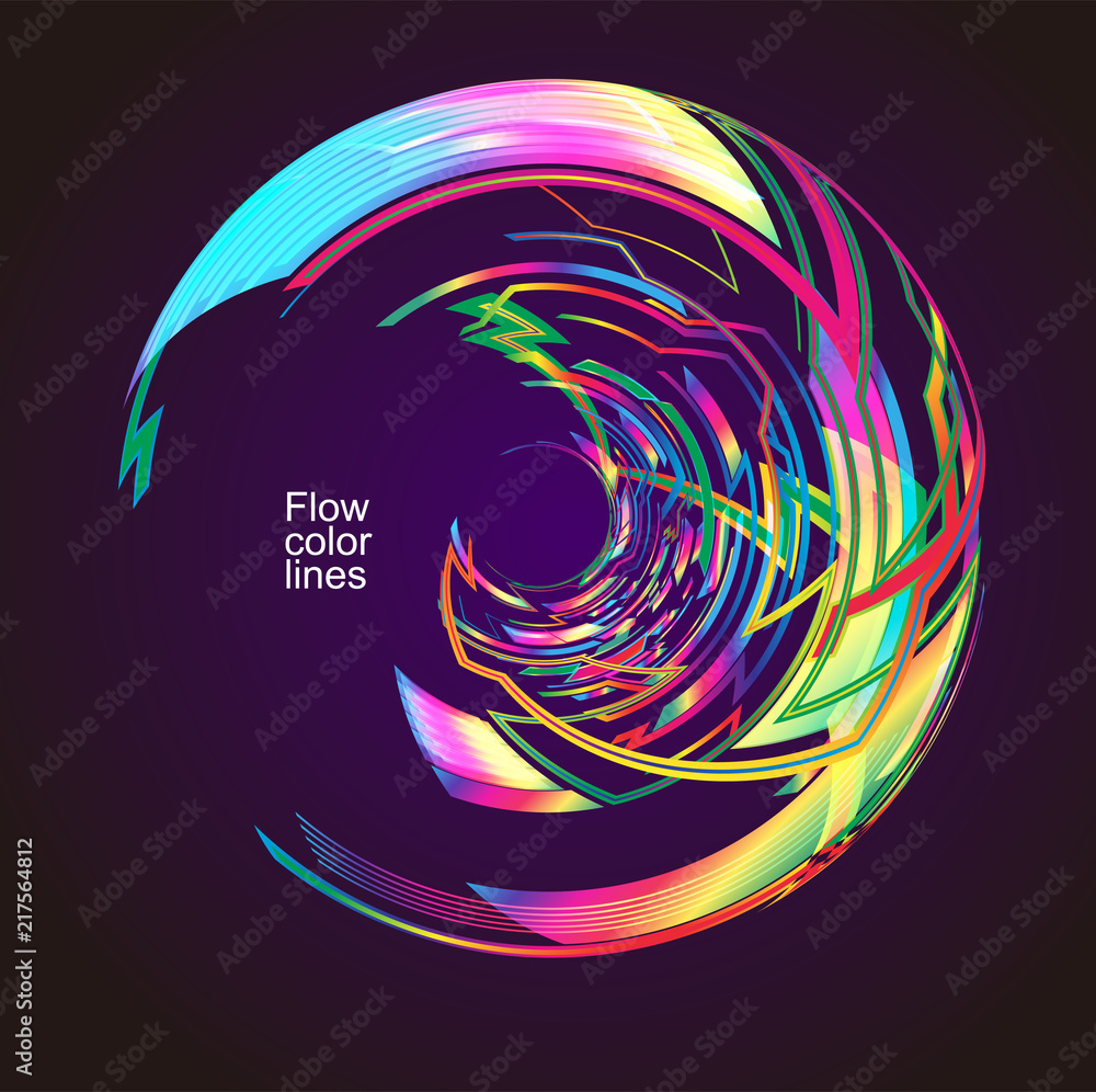 Poster moving colorful lines of abstract background