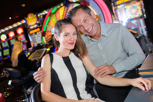 Portrait of couple in casino