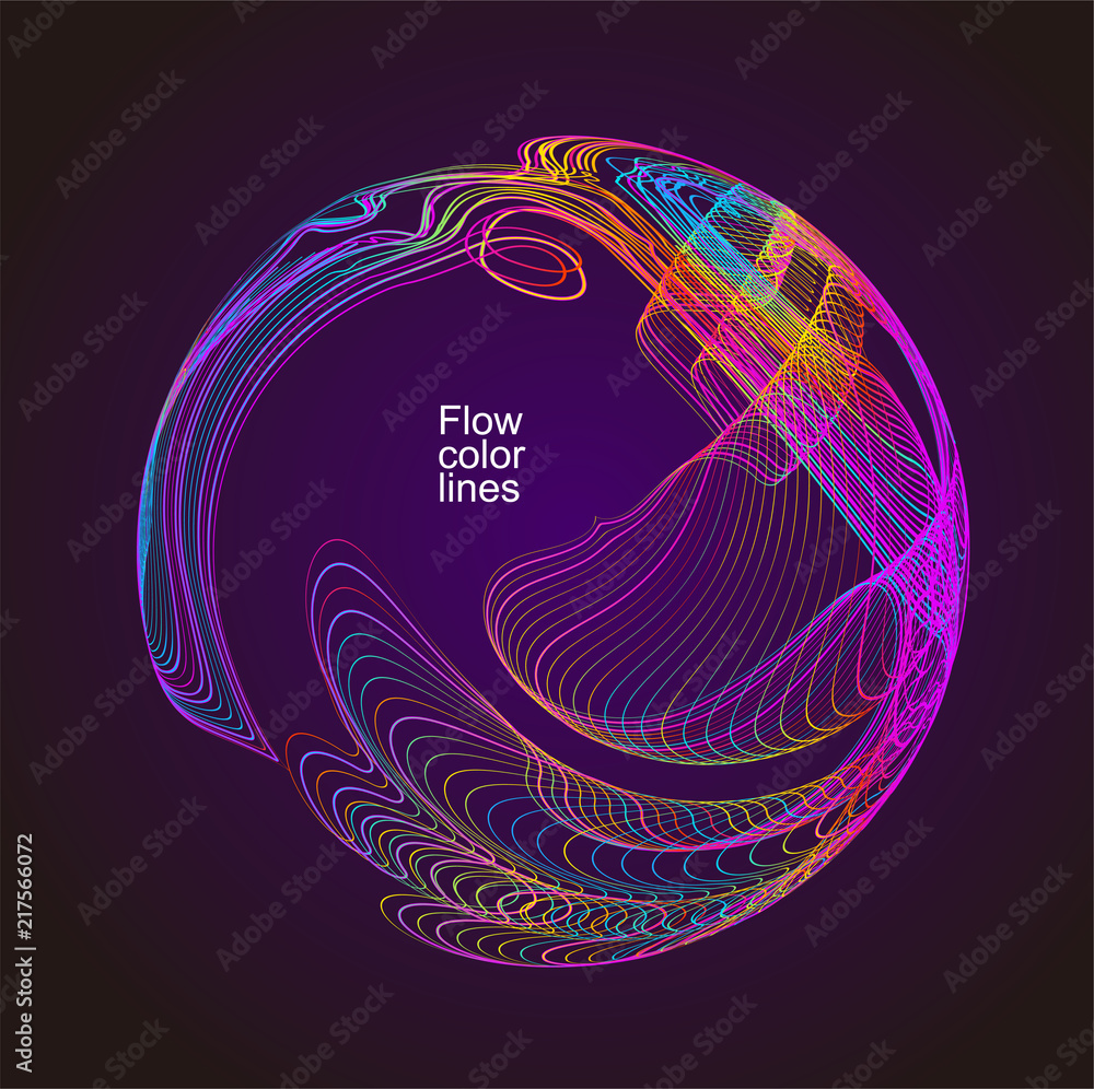 Poster moving colorful lines of abstract background