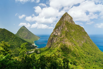 Iconic view of Piton mountains