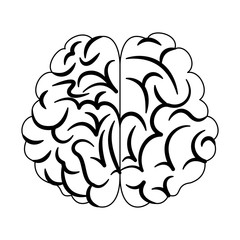 Human brain cartoon vector illustration graphic design