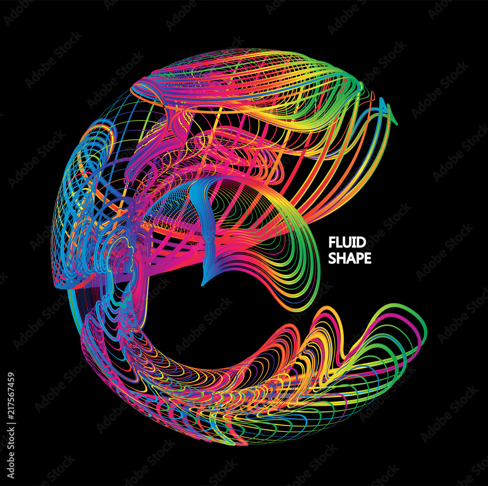 Poster moving colorful lines of abstract background