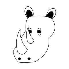 Rhino wild animal vector illustration graphic design