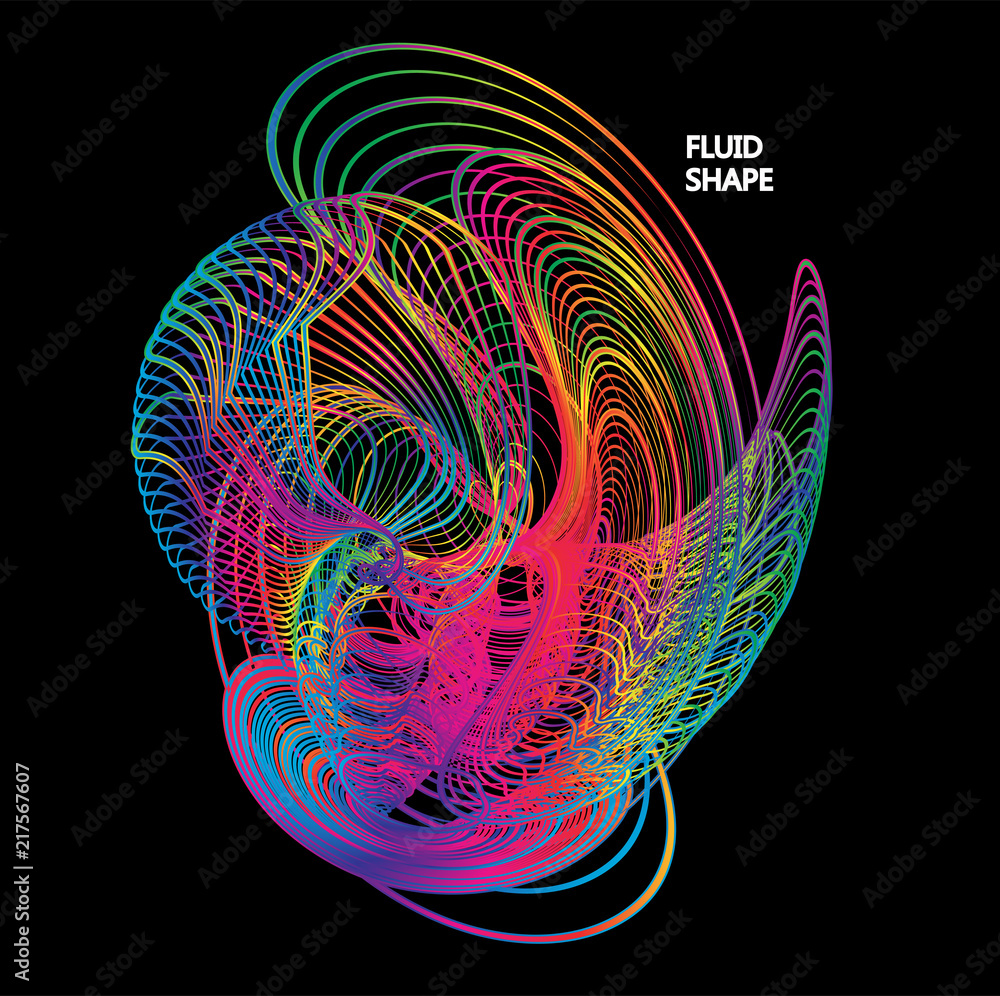 Poster moving colorful lines of abstract background