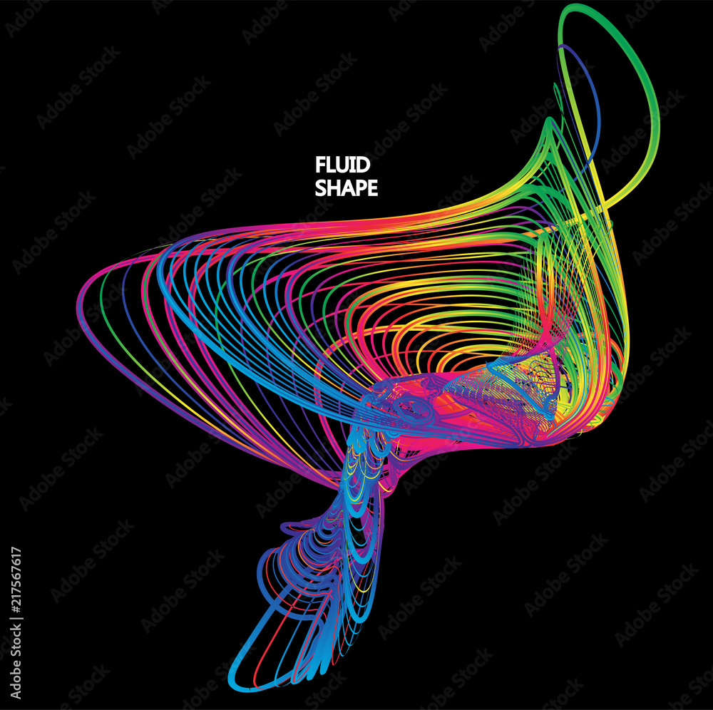 Poster moving colorful lines of abstract background