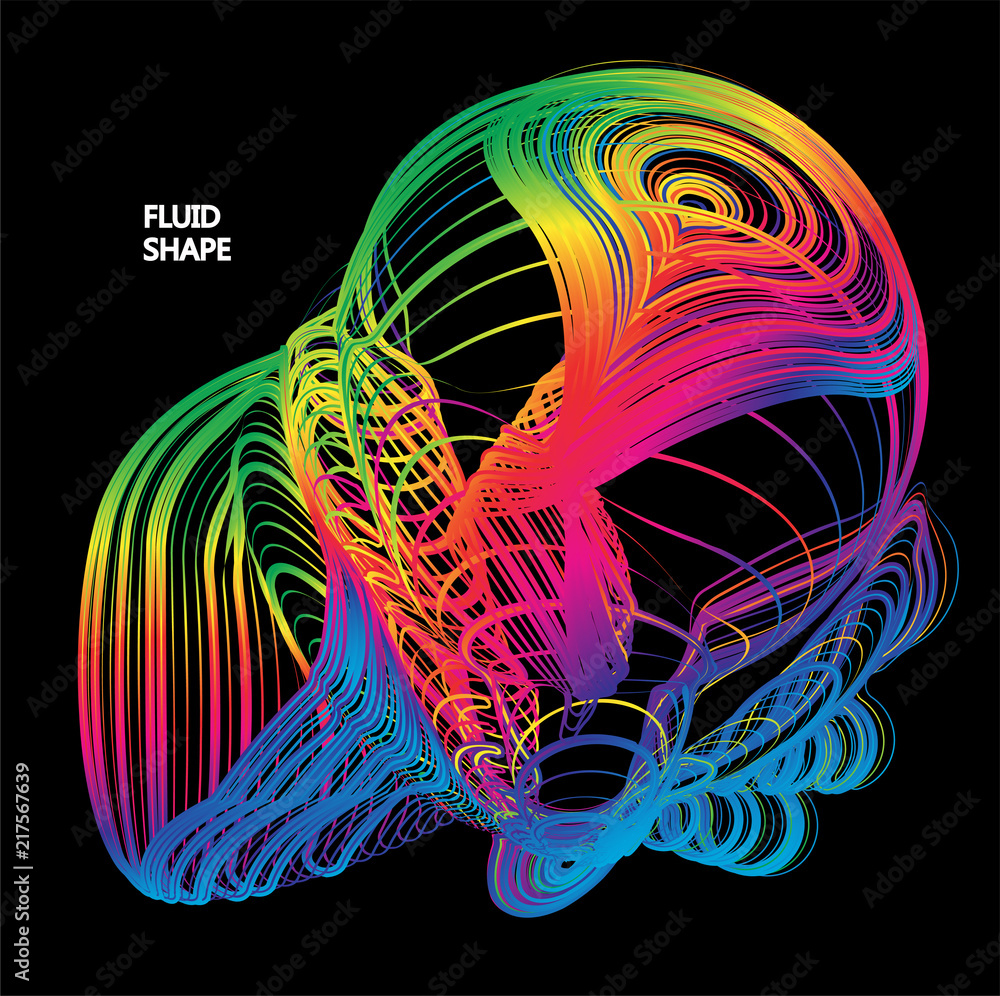 Poster moving colorful lines of abstract background