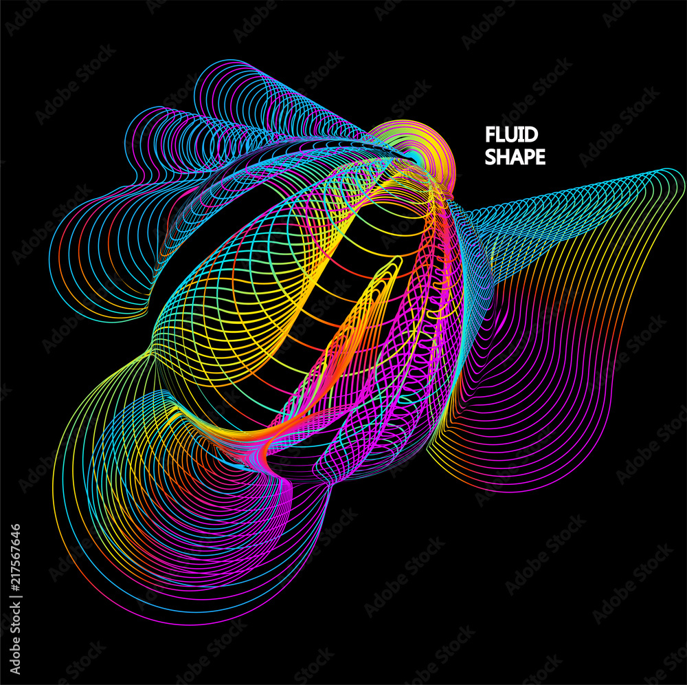 Poster moving colorful lines of abstract background