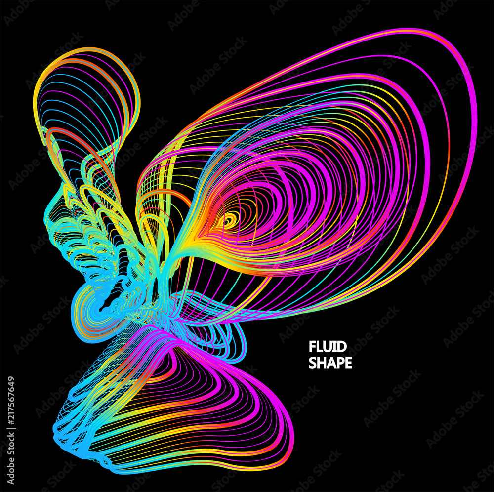 Poster moving colorful lines of abstract background