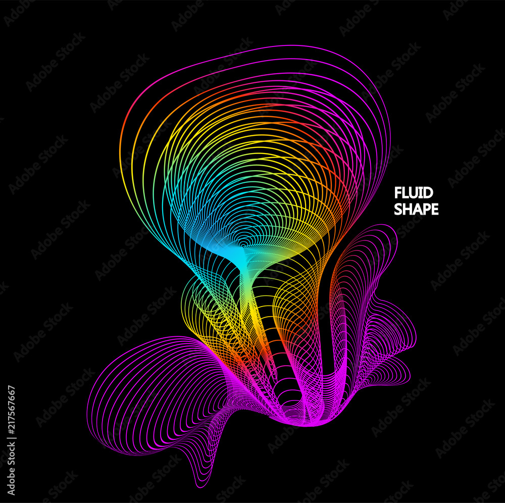 Poster moving colorful lines of abstract background