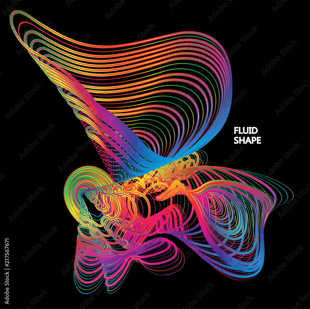 Poster moving colorful lines of abstract background