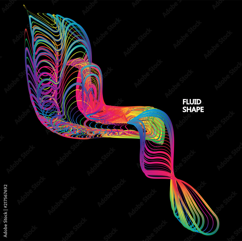 Poster moving colorful lines of abstract background