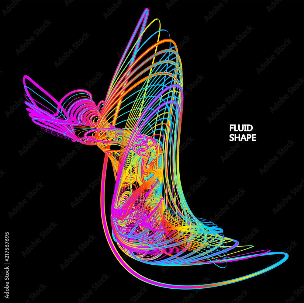 Poster moving colorful lines of abstract background