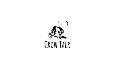 Crow talk vector logo image