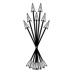 Bow arrows symbol vector illustration graphic design