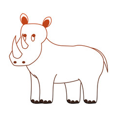 Rhino wild animal vector illustration graphic design