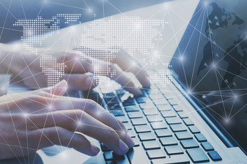 international business network worldwide, digital marketing and e-commerce, global communication...