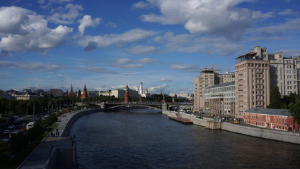 View on Moscow with Kremlin and Moskva river 