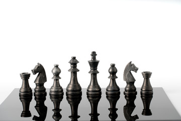 Chess business concept, leader teamwork & success
