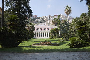 Naples, Italy - July 25, 2018 : View of Villa Pignatelli