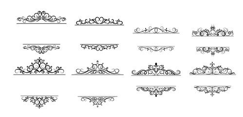 Vintage vector swirl frame set