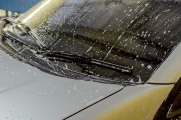 Car wash with foam