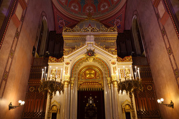 Interior of the Great Synagogue, Budapest, Hungary