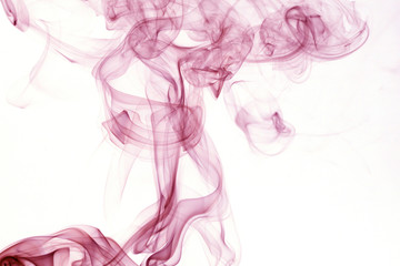 Fototapeta premium Purple smoke on white background